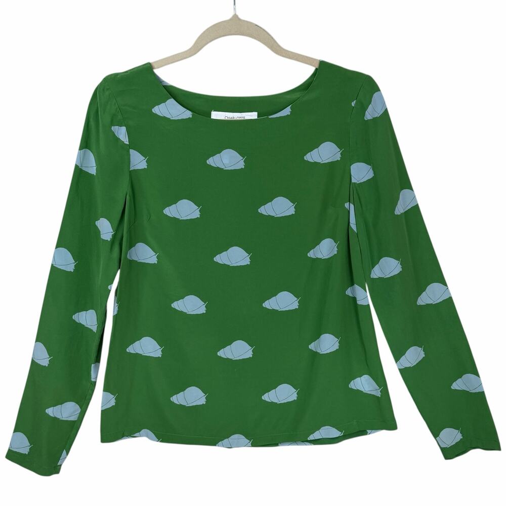 Anthropologie Charlotte by Charlotte Taylor Silk Blouse Top Womens 2 Snails